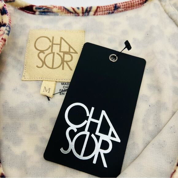 Chaser Folkloric Tapestry Silk Blend Boat Neck Top - Picture 6 of 12